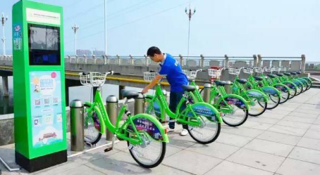 9月13日，宜陽縣500輛公共自行車 騎上街頭！