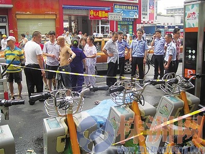 株洲：公共自行車(chē)租賃點(diǎn)漏電  一名男子在工作中觸電死亡